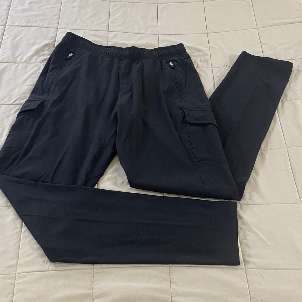 All In Motion Size Small Black Athletic Cargo Pants Zip Pockets